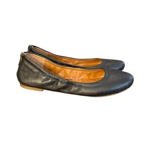 Lucky Brand Emmie Ballet Black Leather Flats Women’s Size 8
